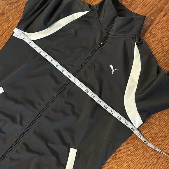 Puma women’s Black and White Track zip up Jacket mid weight spring summer M - Picture 11 of 15